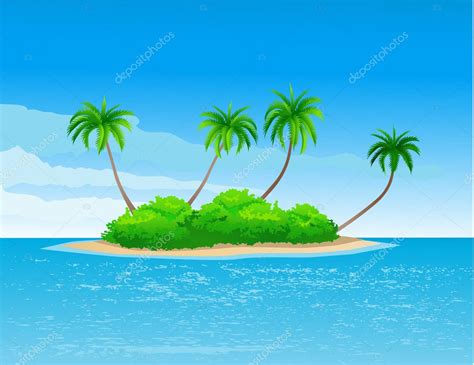 Beautiful tropical island — Stock Vector © dagadu #5090612