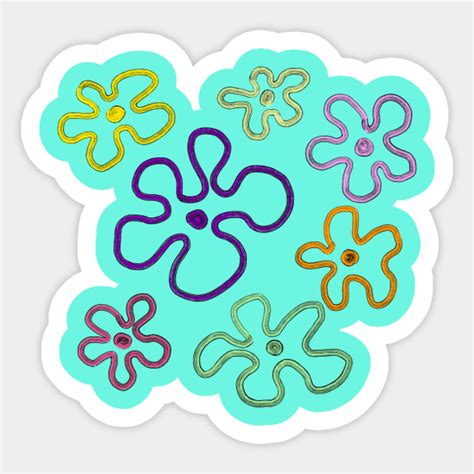 Bikini Bottom Flower Clouds - Bikini Bottom - Sticker | TeePublic