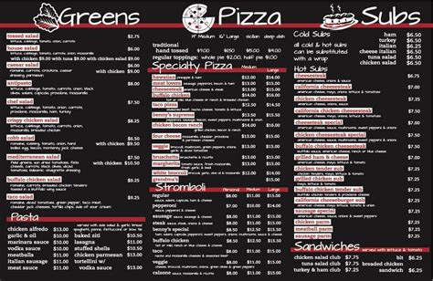 Menu at Benny's Pizza and Burgers restaurant, Cressona