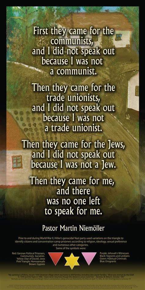 Martin Niemoller Quote Poster - ShortQuotes.cc