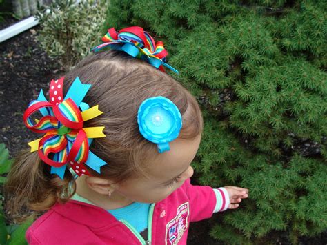 Toddler Hair Bow Rainbow Hair Bow Set Loopy Flower Hair Bow