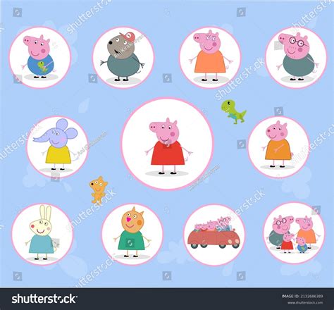 Peppa Pig Family SVG PNG Bundle Characters Cut Files Cricut Silhouette ...