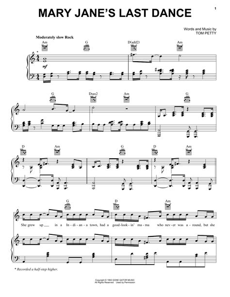 Mary Jane's Last Dance | Sheet Music Direct