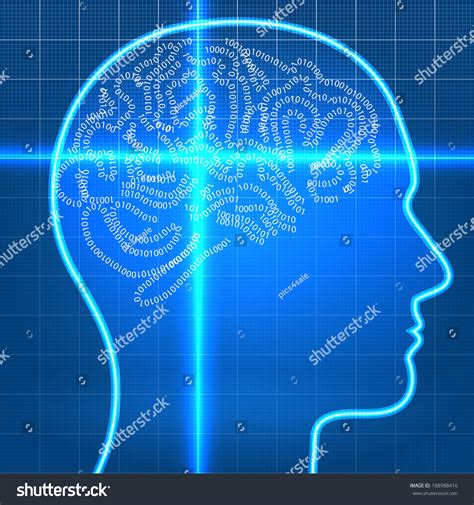 Digital Artificial Intelligence Brain On Scan Stock Vector (Royalty ...