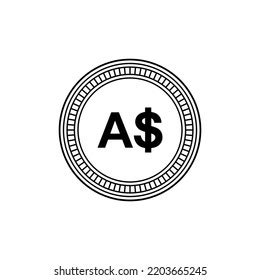 Australia Currency Australian Dollar Icon Symbol Stock Vector (Royalty ...