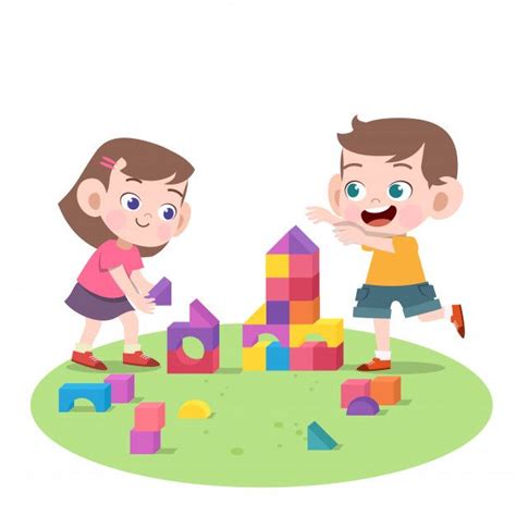 Niños jugando juntos ilustración vectori... | Premium Vector #Freepik # ...