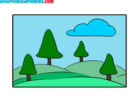 Simple Landscape Drawing For Kids