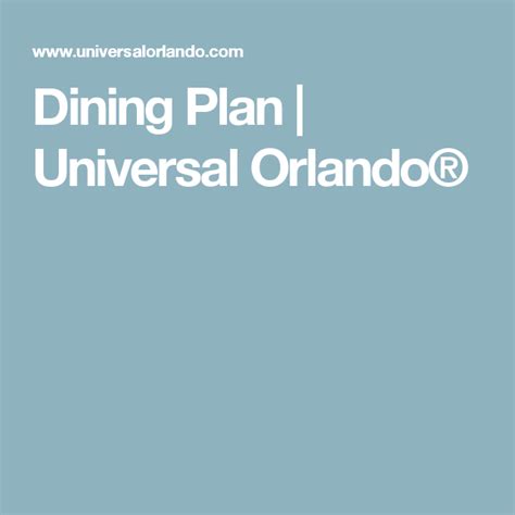 Universal Dining Plans | Universal orlando, Universal, Orlando