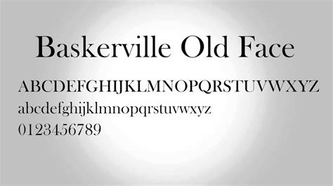 Baskerville Old Face Font - YouTube