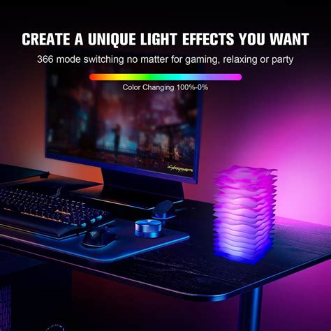 Dimmable RGB LED Touch Lamp Gaming Room Flow Light USB Night Mood Light Gift RC | eBay