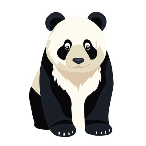 Premium Vector | Giant panda full body drawing simple panda bear icon ...