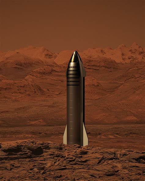 SpaceX Starship on Mars by Dale Rutherford