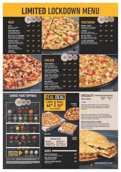 Menu at Debonairs Pizza restaurant, Rustenburg, Shop 24