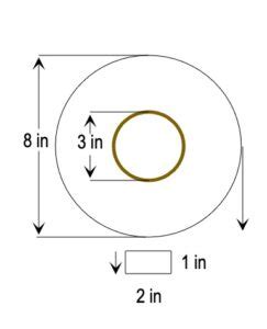 2in x 1in TT Matte Paper Labels. 8 in OD. White. Standard Adhesive. No Perf. 5500 Labels/Roll. 8 ...