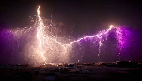 Premium Photo | Purple lightning storm