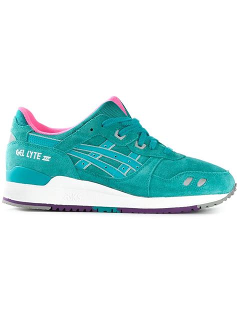 Lyst - Asics Panelled Lace-Up Sneakers in Green