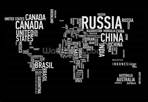 World Maps Black And White With Country Names