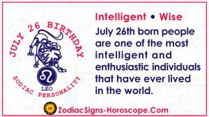 July 26 Zodiac (Leo) Horoscope Birthday Personality and Lucky Things