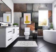 Industrial steel photo bathroom wall mural - TenStickers