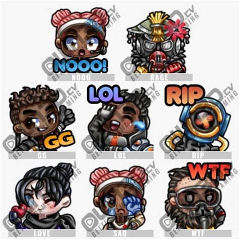 Apex Legends 1 Emotes 8 Pack twitch Kick Youtube Discord - Etsy