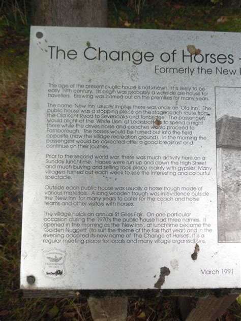 Writing on the Change of Horses... © David Hillas :: Geograph Britain and Ireland