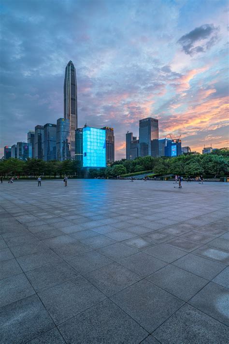 Skateboarding at Twilight near Shenzhen City Skyline - HDRi Maps and ...