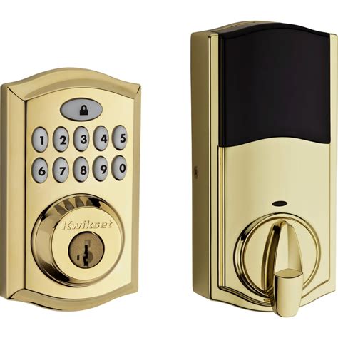 Shop Kwikset SmartCode 913 Smartkey Lifetime Polished Brass Single-Cylinder Motorized Electronic ...