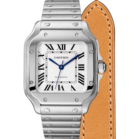 Cartier Santos De Cartier Watch Medium Model, Automatic Movement, Steel ...