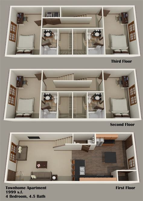 Four Bedroom Townhouse Floor Plans | www.resnooze.com