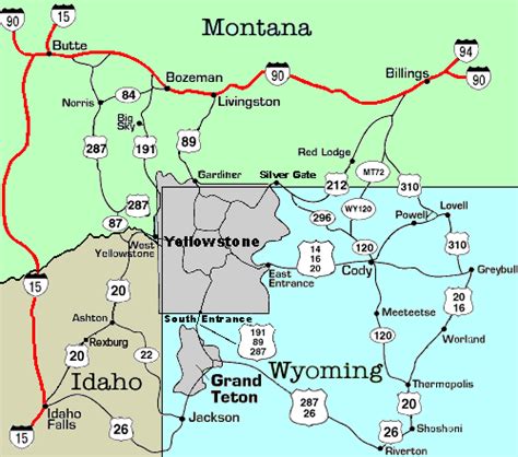 Yellowstone National Park Map Montana - London Top Attractions Map