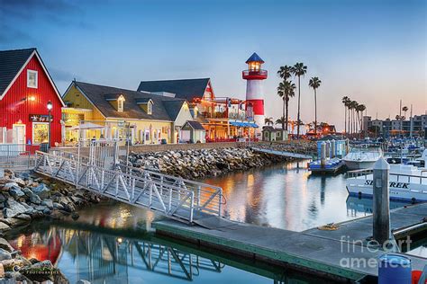 Oceanside Harbor Village at Dusk Photograph by David Levin