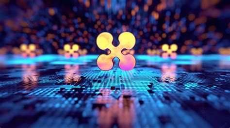 3d Illustration Of Ripple Xrp Logo On Abstract Cube Pixel Background ...