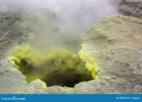 Fumarole Activity in Crater of Mutnovsky Volcano. Stock Image - Image of caldera, eruption: 78902743