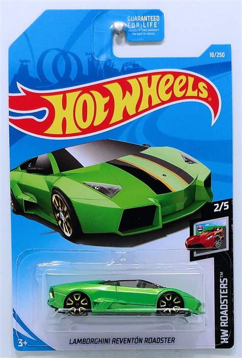 Amazon.com: Hot Wheels 2019 Hw Roadsters 2/5 - Reventon Roadster (verde ...