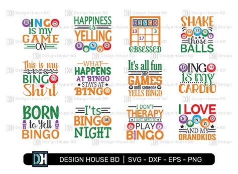 12 Quotes Bingo Bundle, Bingo SVG, Bingo Games Svg, Crazy Bingo, Bingo ...