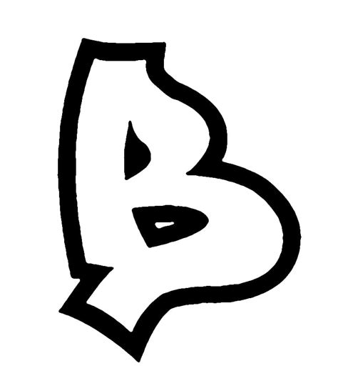 Graffiti Alphabet Letter B coloring page - Download, Print or Color Online for Free