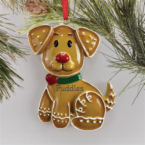 Personalized Gingerbread Dog Christmas Ornament | GiftsForYouNow