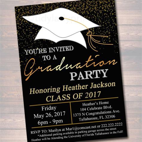 Graduation Party Invitation, High School Graduation Invitation, DIY ...