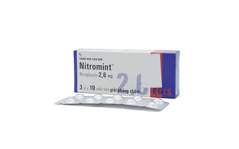 Thuốc Nitromint 2,6Mg Egis Chống Đau Thắc Ngực (Hộp 3 Vỉ X 10 Viên ...