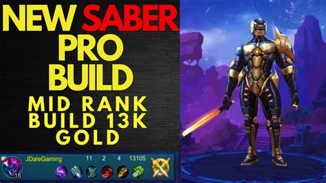 Mobile Legends Saber Pro Build - 13k GOLD! NEW MID BUILD FULL RANK GAMEPLAY - YouTube