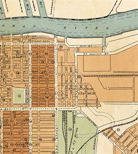 Old map of Savannah Georgia 1917 Vintage Map Wall Map Print - VINTAGE MAPS AND PRINTS