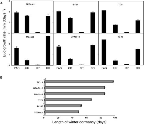 Bud growth in tea. (A) Rate of relative bud growth in tea clones during ...