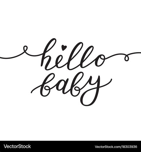 Hello baby lettering Royalty Free Vector Image