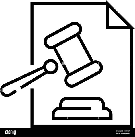 Judge conclusion line icon, concept sign, outline vector illustration ...