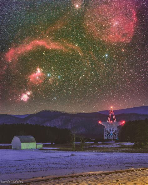 APOD: 2022 February 23 - Orion over Green Bank