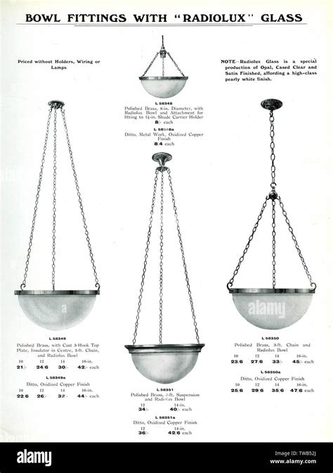 Electric Light Fixtures catalogue, Radiolux Bowl Fittings Stock Photo - Alamy