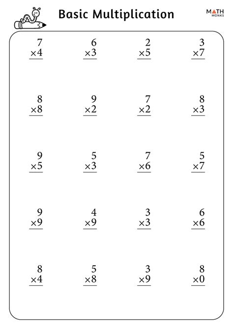 Multiplication Worksheets with Answer Key