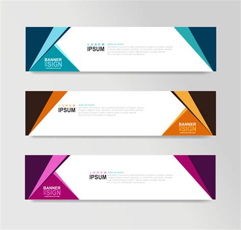 Templates of vector horizontal web banner. For background or header website, SEO, social media ...