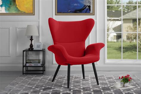 Contemporary Velvet Accent Armchair, Futuristic Style Living Room Chair (Red) | eBay
