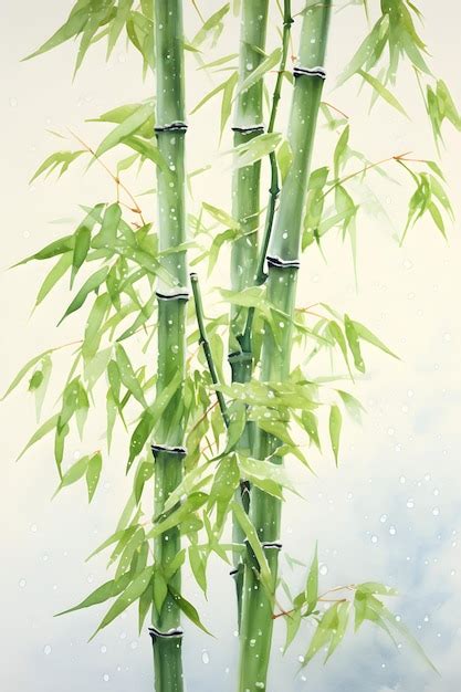 Premium AI Image | Watercolor painting of bamboo